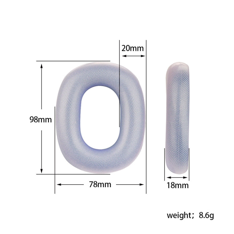 For AirPods Max Headphones Ear Cap Cover Replacement Part, Ear Cap Cover (Transparent Black), Ear Cap Cover (Transparent), Ear Cap Cover (Transparent Purple)