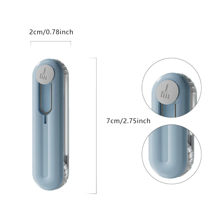 Bluetooth Earphone Cleaning Artifact Phone Dust Removal Tool Multi-Function Cleaning Brush, Grey, Sky Blue