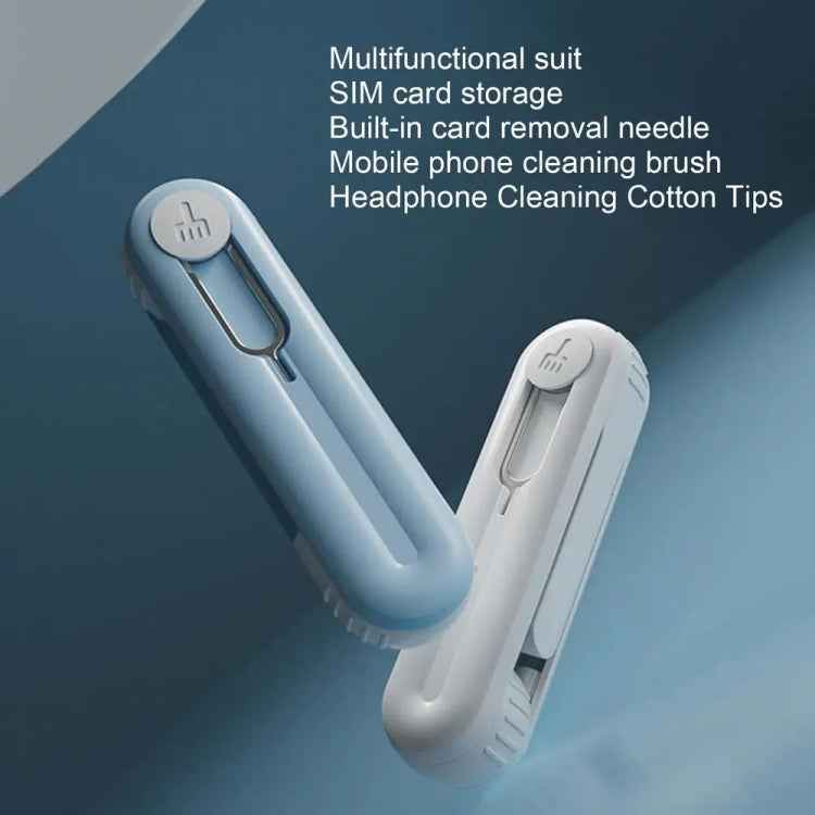 Bluetooth Earphone Cleaning Artifact Phone Dust Removal Tool Multi-Function Cleaning Brush, Grey, Sky Blue
