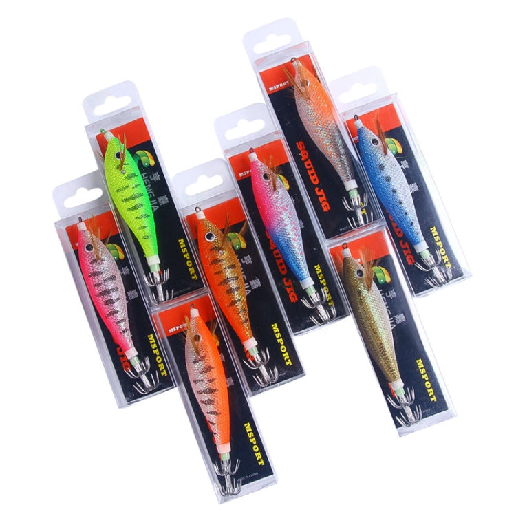 8colors /Set HENGJIA SJ057 Luminous Wooden Shrimp Dummy Bait Squid Hook Hard Bait, 11cm 13.4g