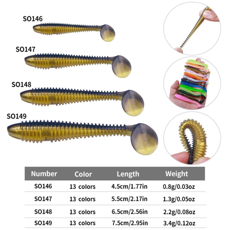 HENGJIA Spaghetti Worm T-Tail Soft Bait Spiral Fishing Dummy Lures, 4.5cm 10pcs /Pack, 5.5cm 10pcs /Pack, 7.5cm 6pcs /Pack