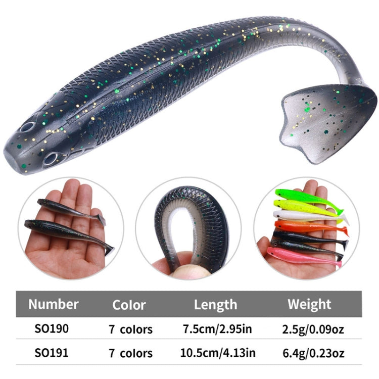 HENGJIA T-Tail Soft Dummy Bait Freshwater Fishing Lures, 7.5cm 10pcs /Pack, 10.5cm 6pcs /Pack
