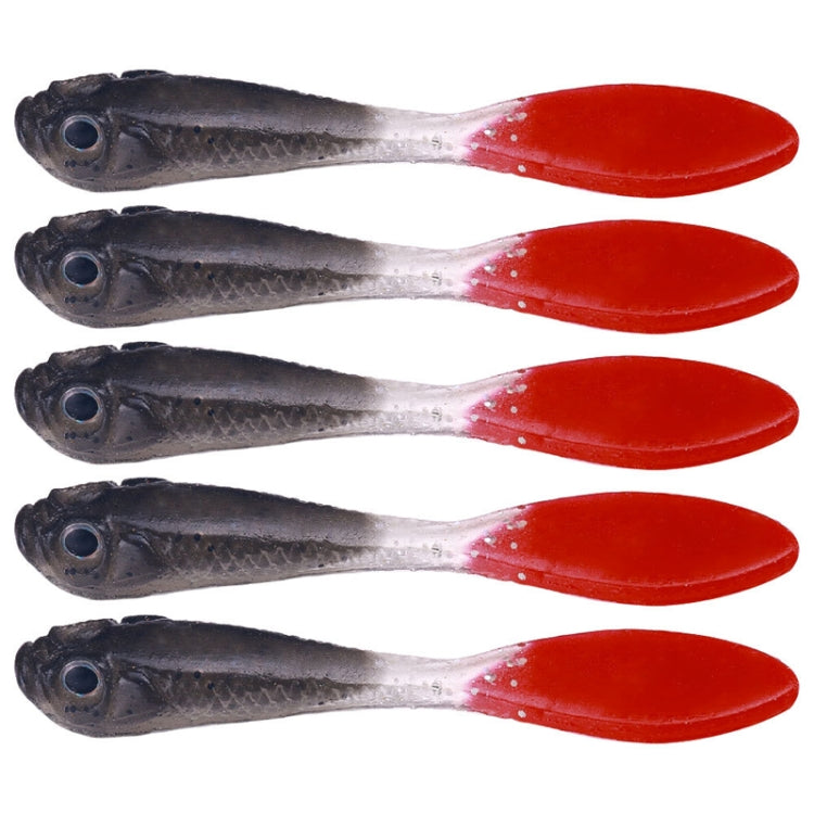 5pcs /Pack HENGJIA SO177 Dual Color Imitation Fishing Lure Freshwater Soft Dummy Bait, 7cm