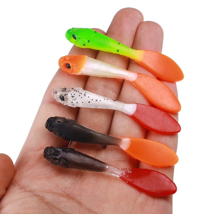 5pcs /Pack HENGJIA SO177 Dual Color Imitation Fishing Lure Freshwater Soft Dummy Bait, 7cm