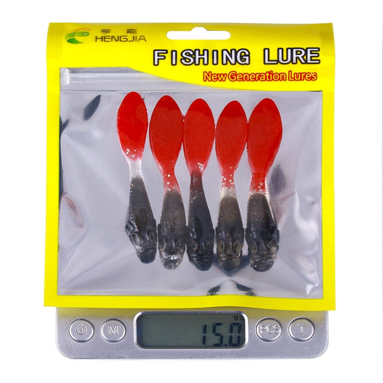 5pcs /Pack HENGJIA SO177 Dual Color Imitation Fishing Lure Freshwater Soft Dummy Bait, 7cm