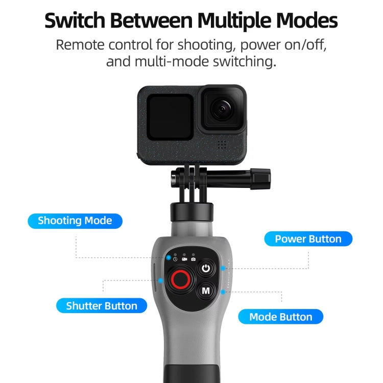 TELESIN 0.85m Underwater Selfie Stick Wireless Remote Control For GoPro HERO13 Black / HERO12 Black / HERO11 Black / HERO10 Black / HERO9 Black / HERO8 Black, Selfie Stick