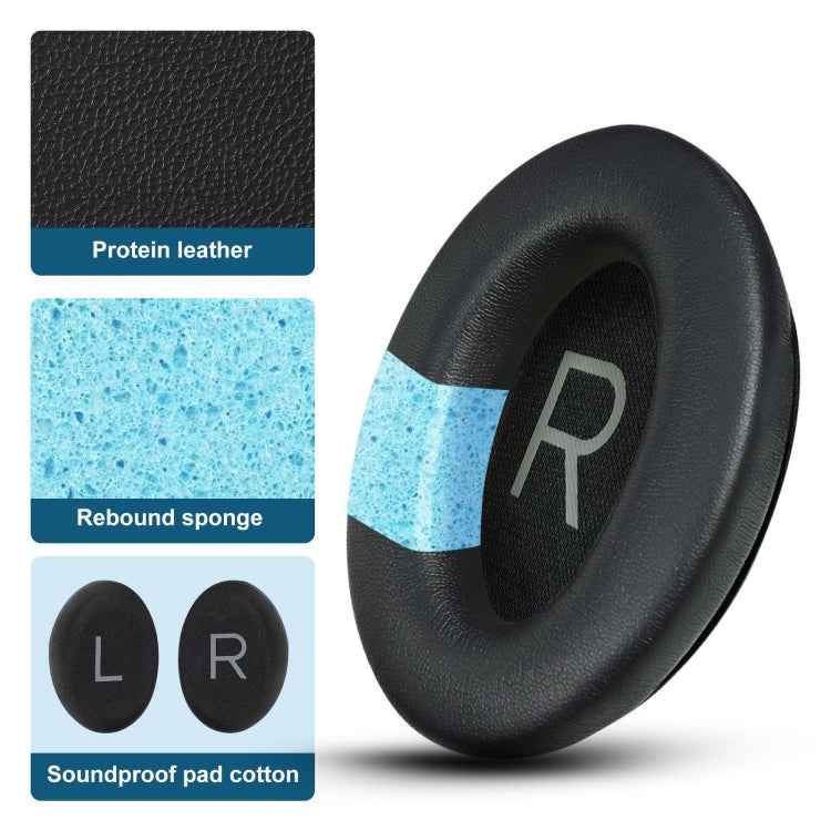 For BOSE QC45 1pair Headphone Sponge Earmuff Leather Cover