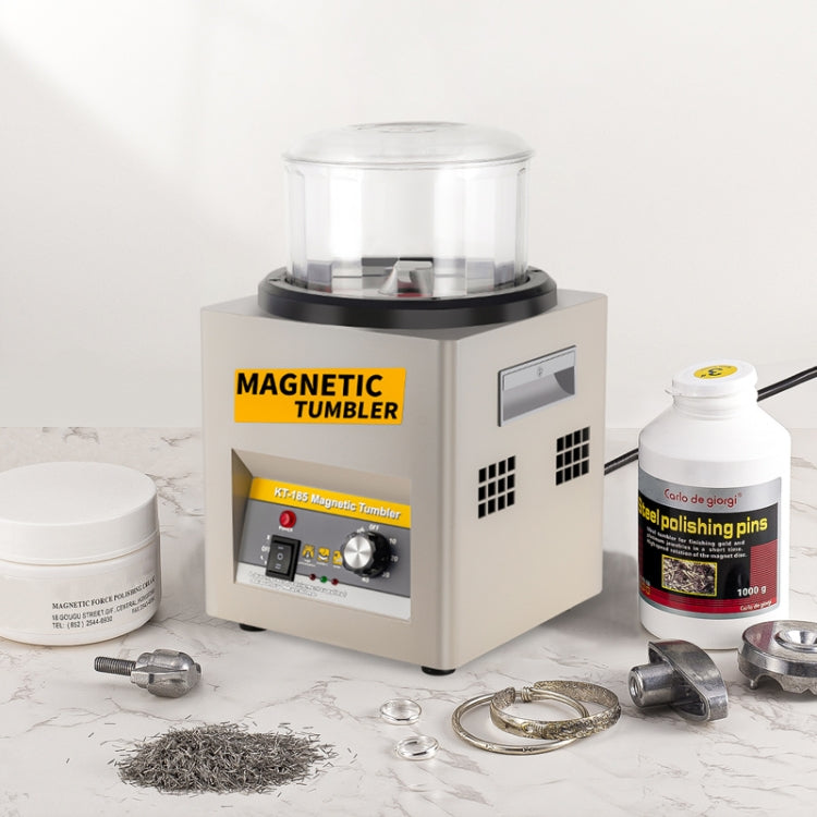KT-185 Magnetic Polishing Tumbler Stainless Steel Deburring And Polishing Machine, EU Plug