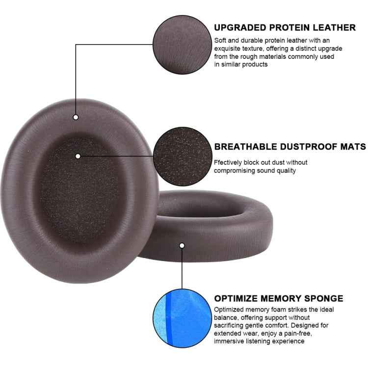1pair For Beats Studio Pro Headphone Leather Sponge Cover Earmuffs