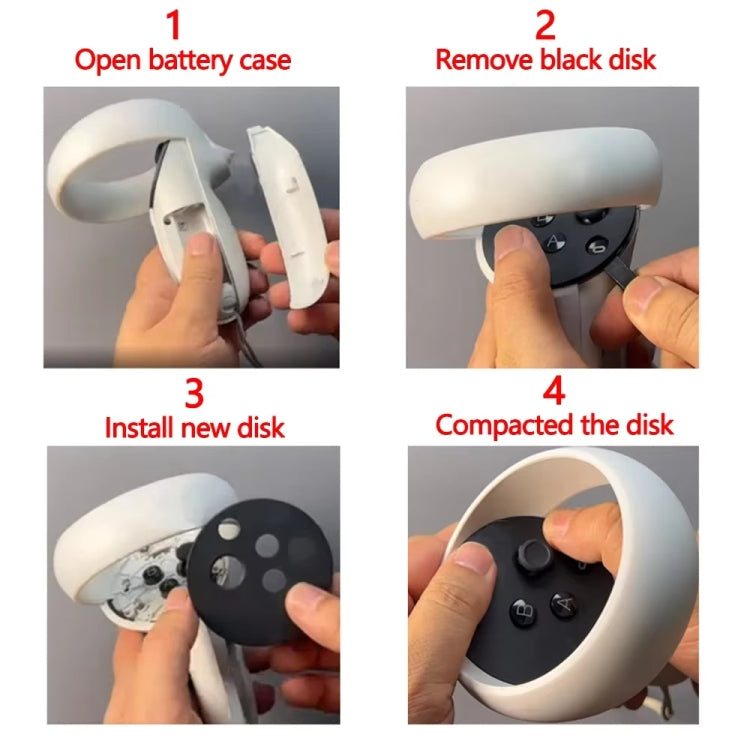 For Meta Quest 2 Repair Parts, Right Handle Inner Shell, Right Handle Grip Shell, Left Handle Grip Shell, Controller Black Disk Cove Right & Left, Controller Black Disk Cove Right, Controller Black Disk Cove Left