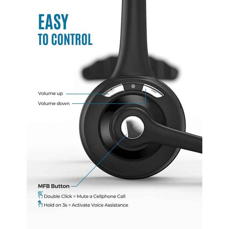 Bluetooth 5.0 Mono Wireless Business Headset Customer Service Dedicated Headset