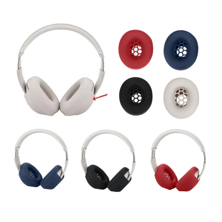 For Beats Studio Pro Headphones Silicone Cover Ear Cushion, Ear Cushion(Black), Ear Cushion(Beige), Ear Cushion(Red), Ear Cushion(Deep Blue)