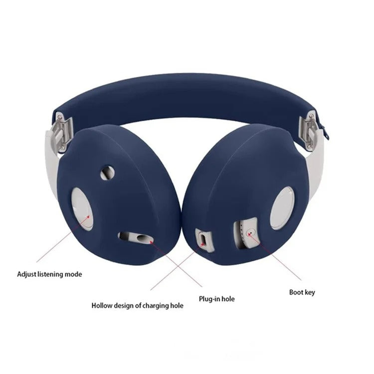 For Beats Studio Pro Headphones Silicone Cover Ear Cushion, Ear Cushion(Black), Ear Cushion(Beige), Ear Cushion(Red), Ear Cushion(Deep Blue)