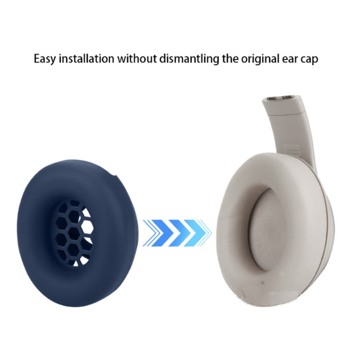 For Beats Studio Pro Headphones Silicone Cover Ear Cushion, Ear Cushion(Black), Ear Cushion(Beige), Ear Cushion(Red), Ear Cushion(Deep Blue)