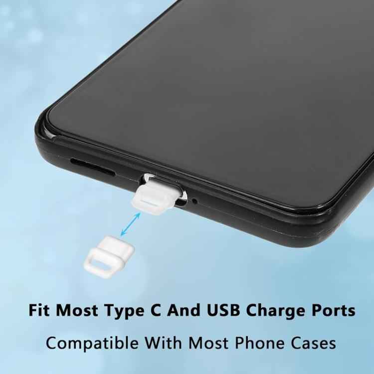 USB-C Charging Port Phone Dust Plug Lanyard Cleaning Brush Set