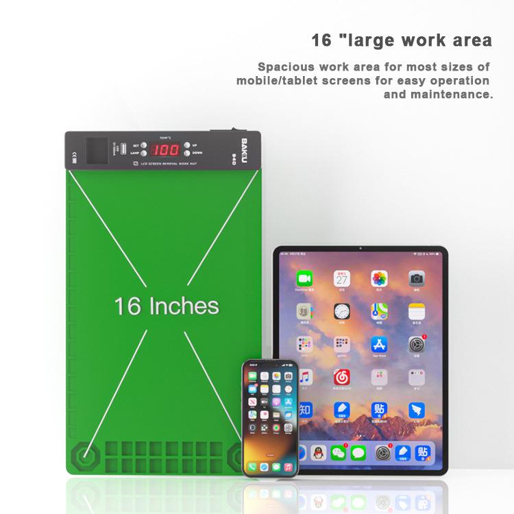 BAKU BA-940 16-inch LCD Screen Removal Work Mat With Heating System and Dust Lighting