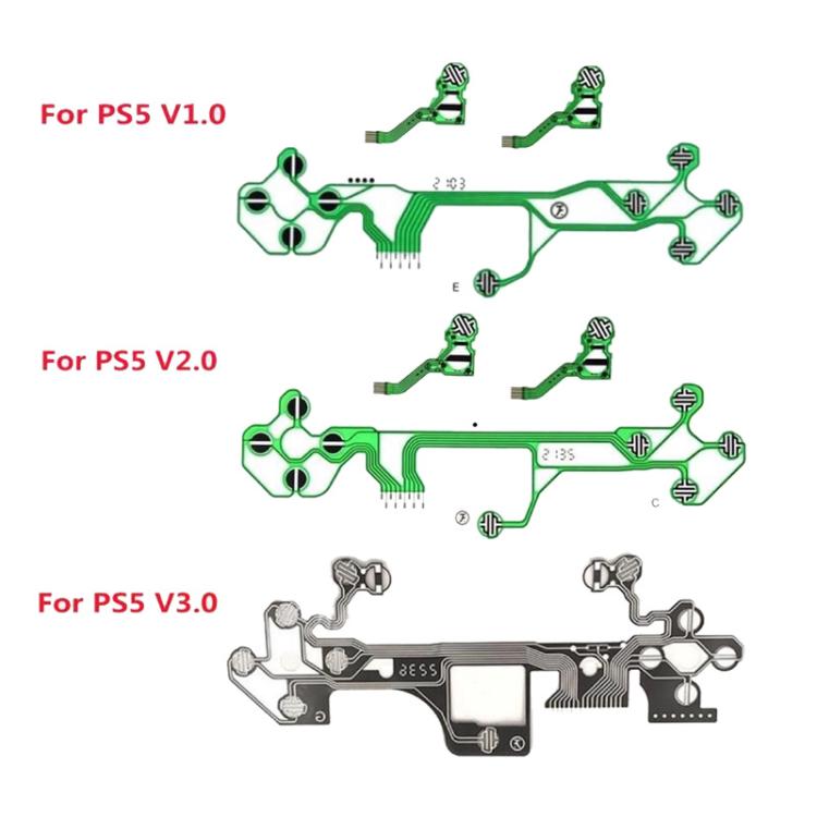 Controlle Button Ribbon Circuit Board Conductive Film, For PS5 V2.0 5sets, For PS5 V3.0 5sets