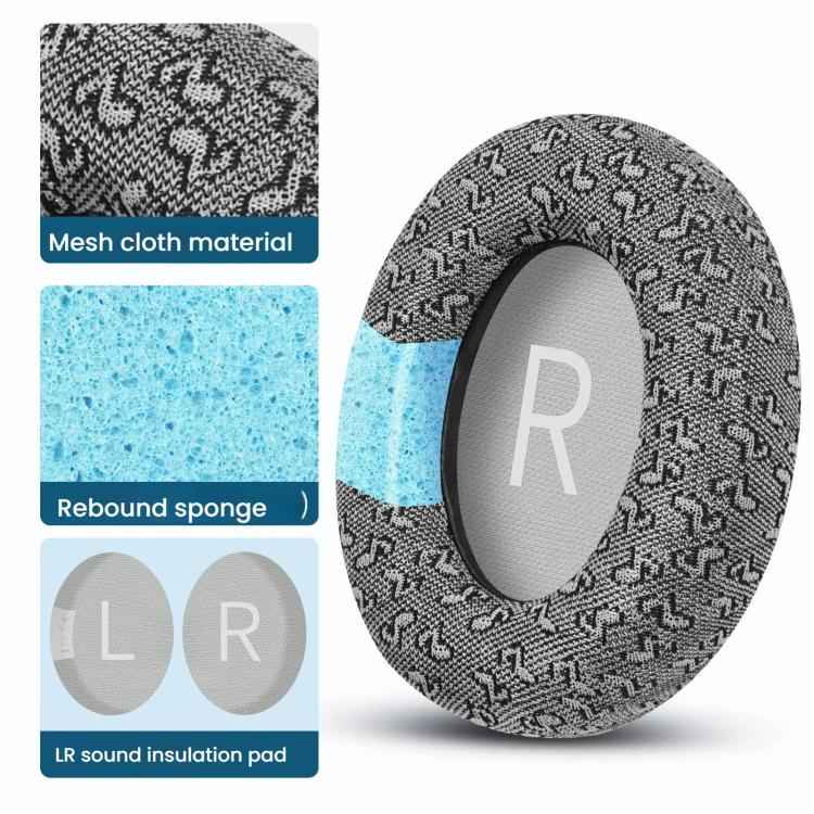 For BOSE NC700 Headphone 1pair Ear Pads Musical Note Design Cloth Ear Cushions