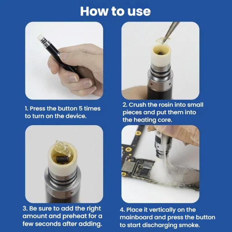 No Iron Short Circuit Detection Rosin Atomizer Cell Phone Motherboard Chip Repair Rosin Pen