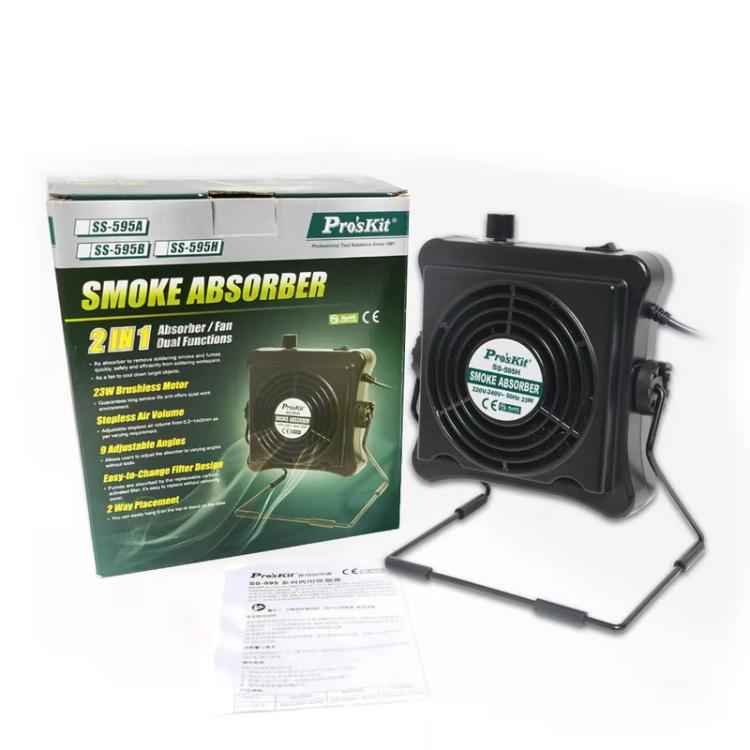 ProsKit SS-595H Soldering Fume Extractor With Blowing/Suction, Adjustable Wall/Desk Mount -