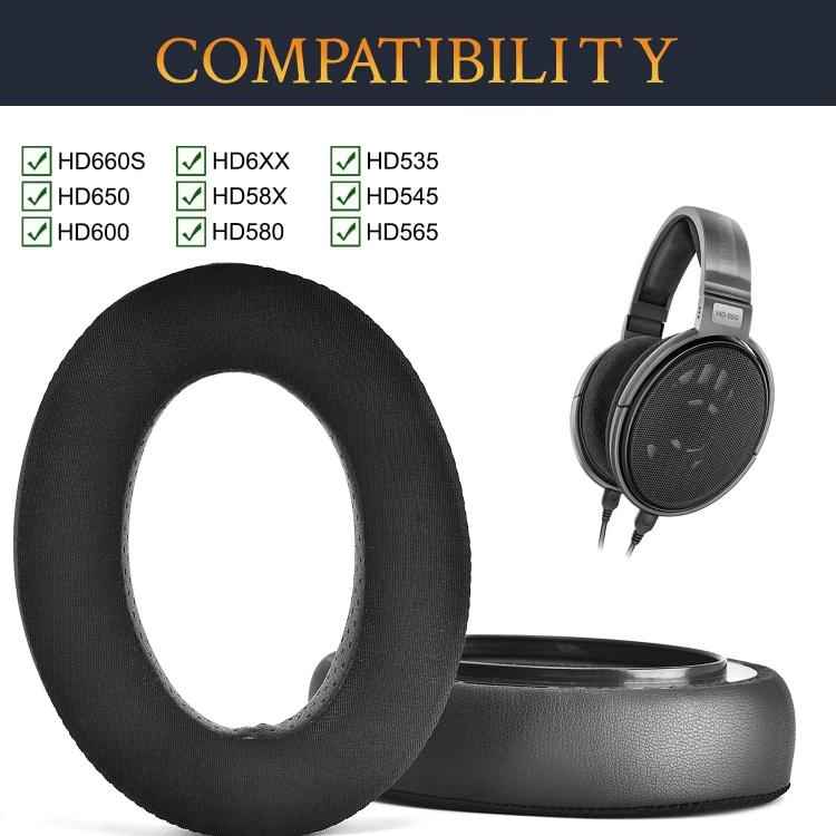 1pair Ice Feeling Earpads For Sennheiser HD650, HD660 S, HD600, HD580, HD565, HD545, HD535 Replacement Earmuffs