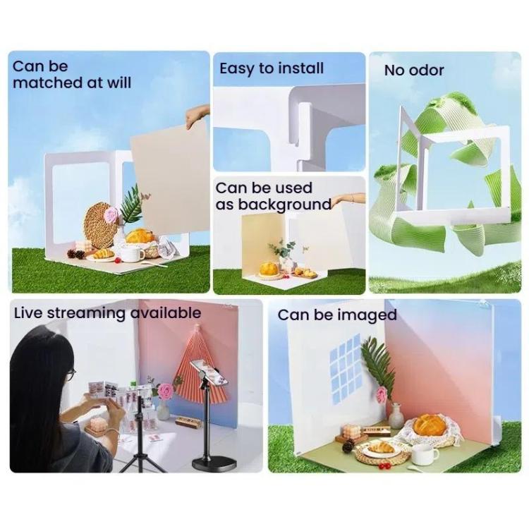 19pcs /Set 3D Shooting Background Board Live Broadcast Product Photography Props, 35cm, 47cm, 60cm
