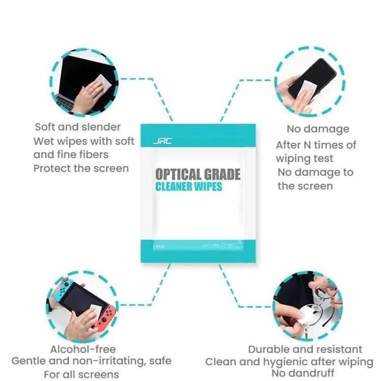 JRC F502 100pcs /Box Cleaning Glasses Paper Cell Phone Screen Cleaning Portable Alcohol Kit