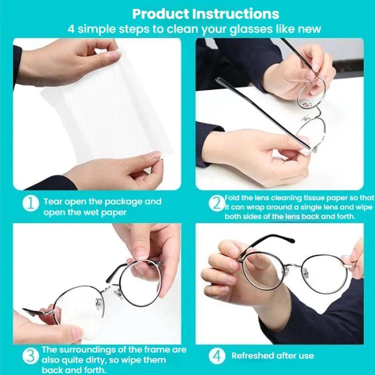 JRC F502 100pcs /Box Cleaning Glasses Paper Cell Phone Screen Cleaning Portable Alcohol Kit