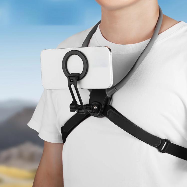 Adjustable Magnetic Neck Mount Phone Holder Quick-Release Chest Strap POV Mount For Sports & Vlogging, K08-2M