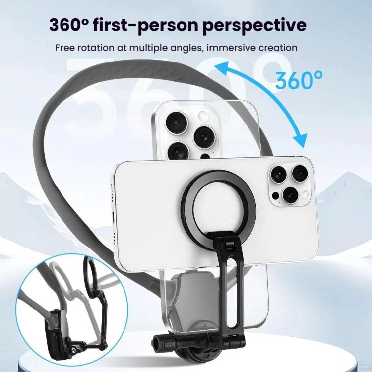 Adjustable Magnetic Neck Mount Phone Holder Quick-Release Chest Strap POV Mount For Sports & Vlogging, K08-2M