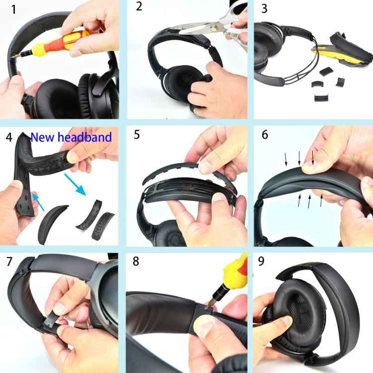 For Bose QC35/QC35 II/QC45/QC SE Replacement Headband Cushion Pad Clip-On Comfort Ear Pad Cover