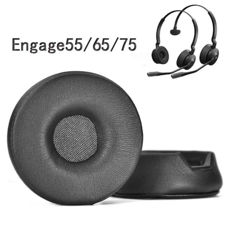 For Jabra Engage 55/65/75 Headset 1pair Protein Leather Ear Cushions Soft Replacement Ear Pads