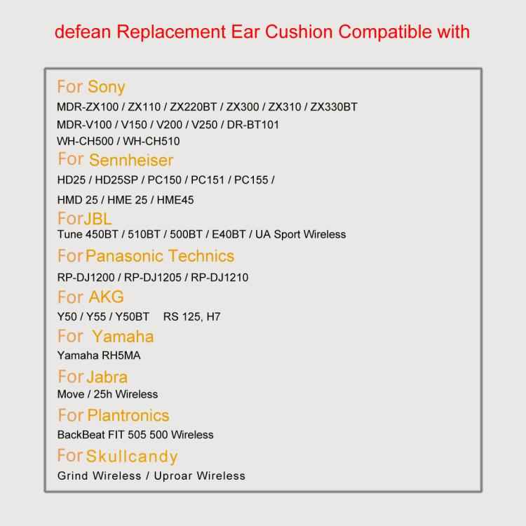 For Sony WH-CH500 / WH-CH510 Headset 1pair Ice-Cool Replacement Ear Cushions