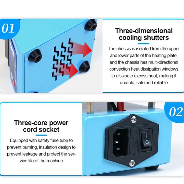 Mobile Phone Repair Non-Standard Motherboard Heating Table Supports Layered Bonding Tin Plating Degumming, EU Plug