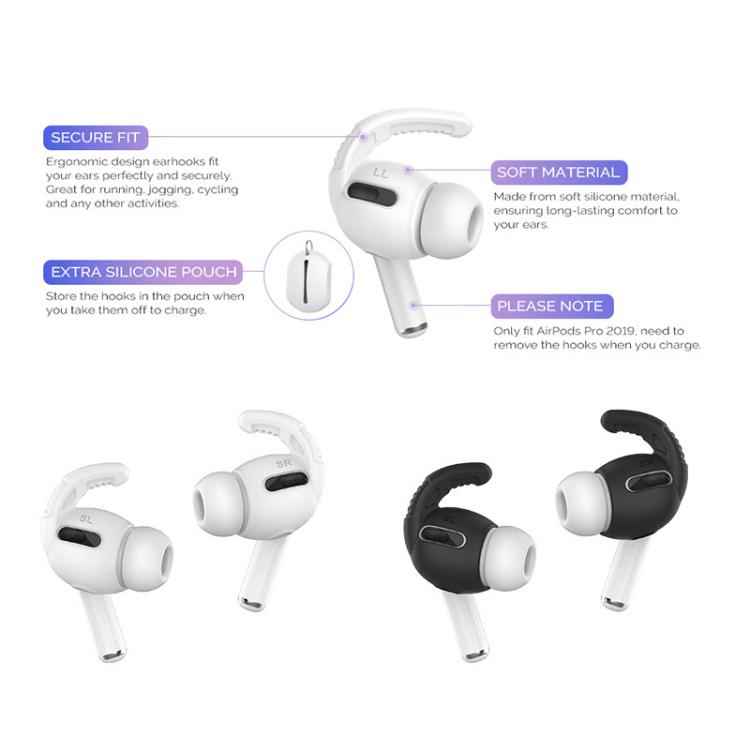 For AirPods Pro AhaStyle PT100 3pairs S+M+L Silicone Anti-Loss Anti-Slip Ear Hook Earplug Cap