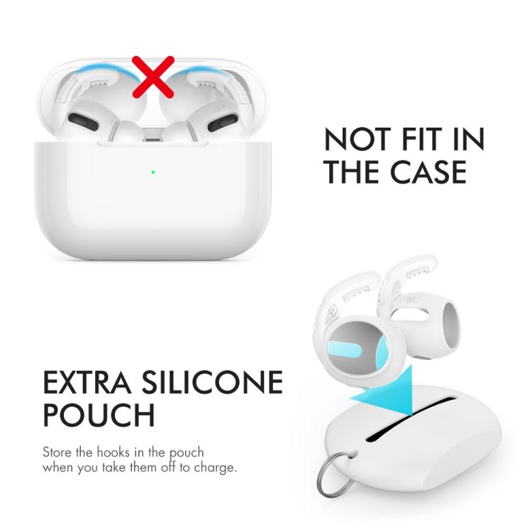 For AirPods Pro AhaStyle PT100 3pairs S+M+L Silicone Anti-Loss Anti-Slip Ear Hook Earplug Cap