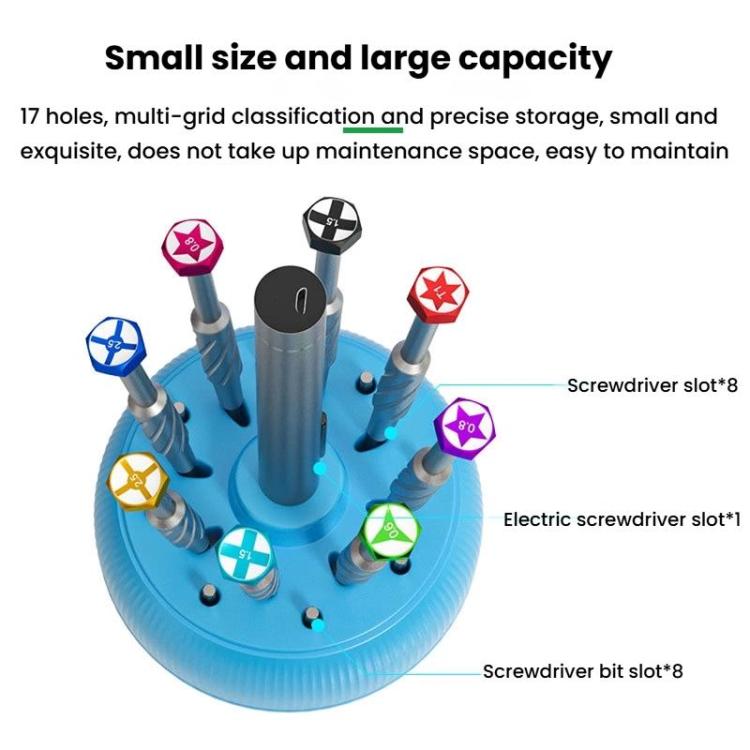 Magnetic Screwdriver Rotating Box 360-degree Rotation 17-slot Screwdriver Storage Box