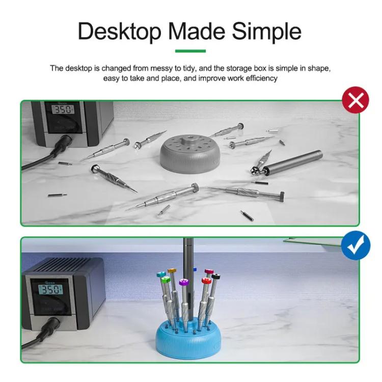 Magnetic Screwdriver Rotating Box 360-degree Rotation 17-slot Screwdriver Storage Box