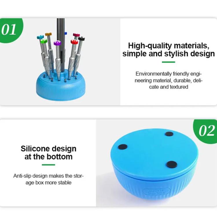 Magnetic Screwdriver Rotating Box 360-degree Rotation 17-slot Screwdriver Storage Box