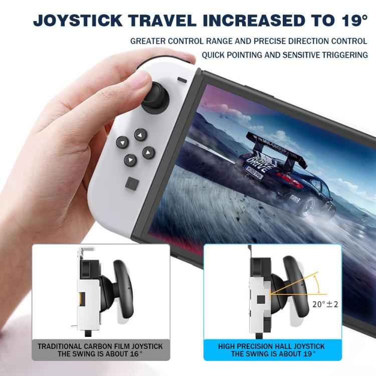 Hall Effect Joystick for Nintendo Switch/OLED/Lite Joy-Con Electromagnetic Analog Stick with No Drift, Black, Set 1, Set 2