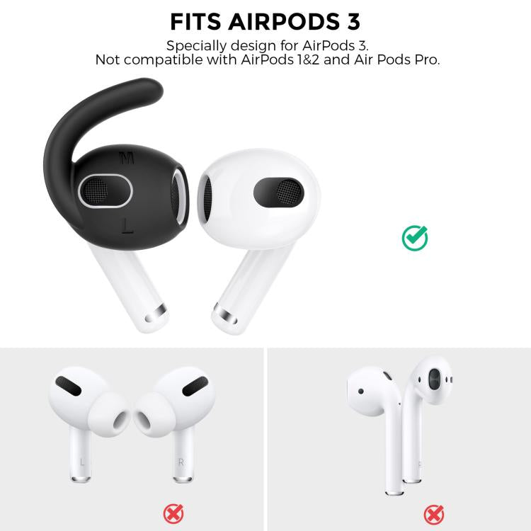 For AirPods 3 AhaStyle PT60-3 3pairs S+M+L Earphone Silicone Soft Ear Covers