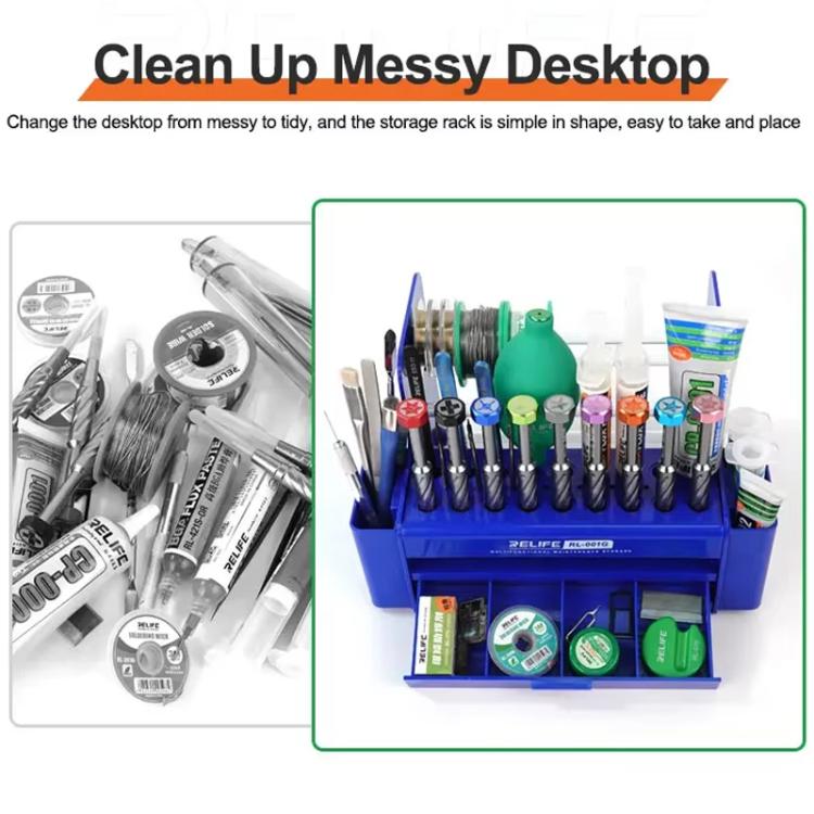 RELIFE RL-001G Desktop Screwdriver Display Rack Repair Tool Storage Rack