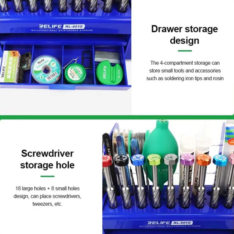 RELIFE RL-001G Desktop Screwdriver Display Rack Repair Tool Storage Rack