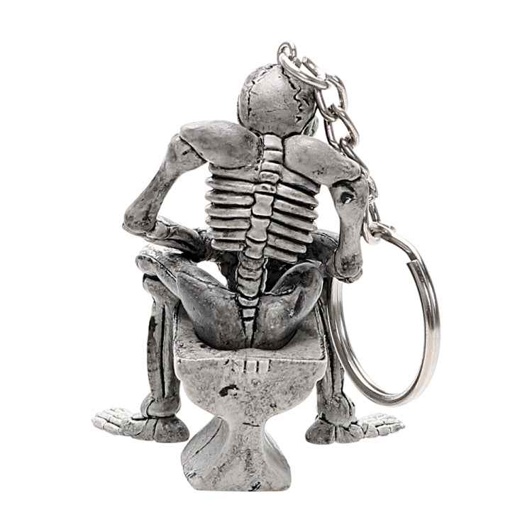 Car Key Rings Toilet Skulls Keychain Cool Purse Bag Decor Key Chain Rubber Mini Auto Keyfob Car Styling Interior Accessories