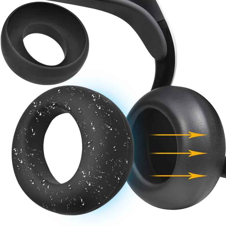 1pair Silicone Protective Cover for Sony PS5 PULSE 3D Wireless Headset Waterproof Dustproof Ear Cushion Covers