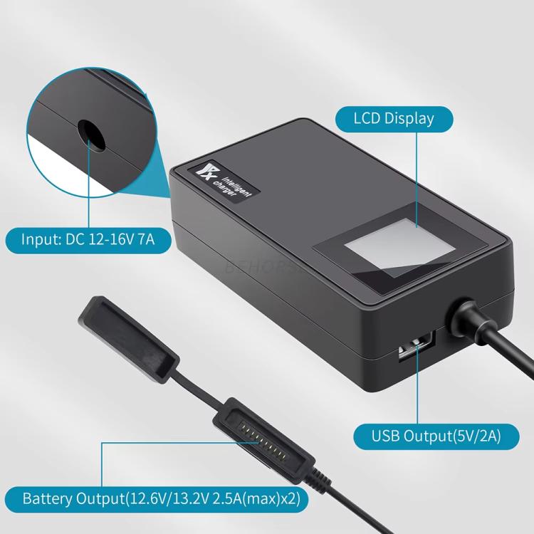 For DJI Mavic Air 2 / Air 2S YX Car Charger with Digital Display Dual-Battery Rapid Charger Hub, Car Charger