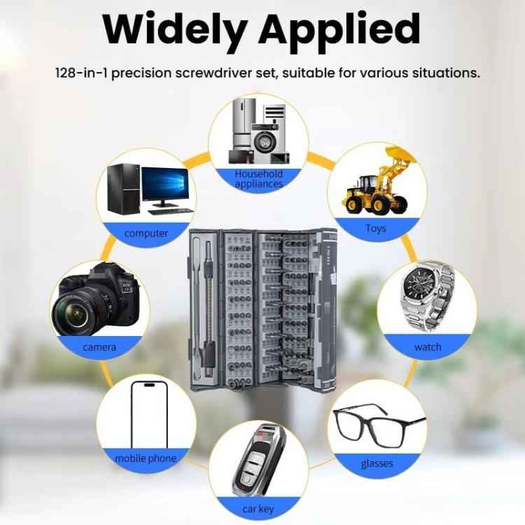 128-In-1 Precision Screwdriver Set With Roll-Up Case Magnetic Repair Tool Kit