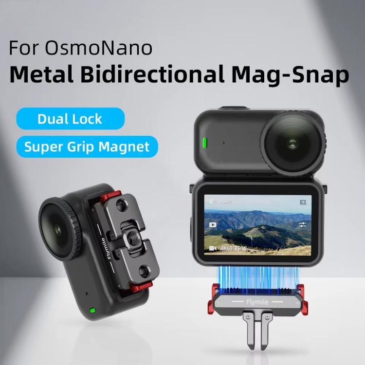 For DJI Osmo Nano Flymile Magnetic Quick-Release Base Two-Jaw Foldable Extension Bracket Accessories For Action Cameras, Metal