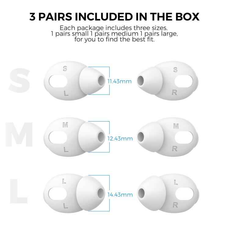 For AirPods 3 AhaStyle PT66-3 3pairs S+M+L Earphone Silicone Acoustic Earplugs