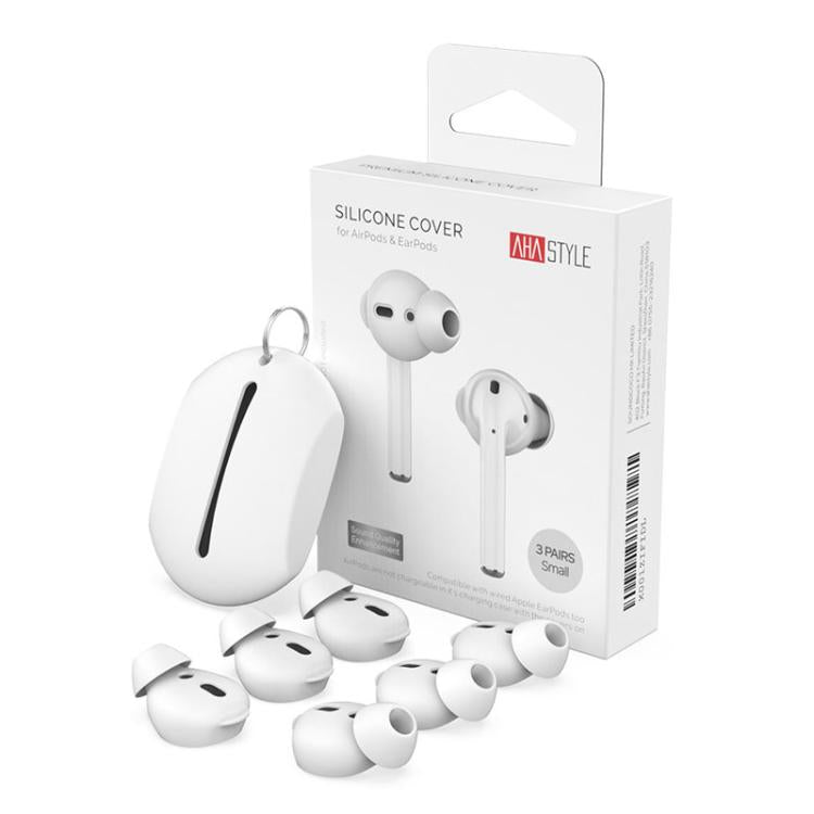 For AirPods 1 / 2 AhaStyle PT66 3pairs Silicone In-Ear Soundproof Ear Case